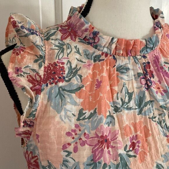 LOFT floral print high neck sleeveless blouse size S - Picture 4 of 12